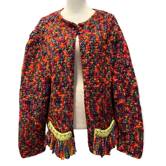 Handknit confetti cardigan